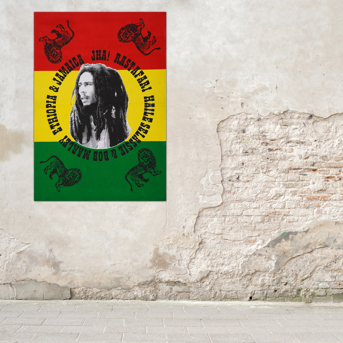 セラシエ 大判タペストリー Selassie Raggae Bob Marley VINTAGE MUSIC POSTER Bob Marley Selassie Classic Reggae Ska